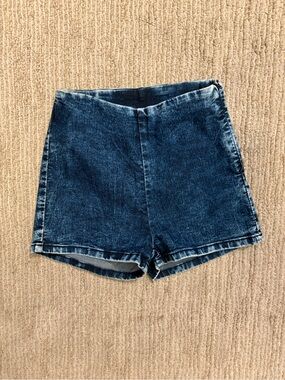 H&M Dark Blue Acid Wash Denim High-Rise Jean Shorts Size 2*